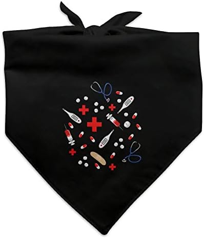 GRAPHICS & MORE Nurse Doctor Pattern Healthcare Stethoscope Thermometer Dog Pet Bandana