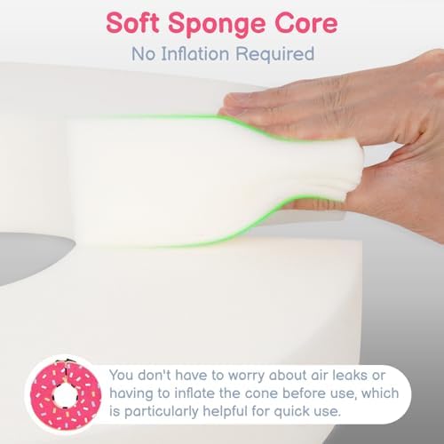 Dog Cone, No-Inflation Sponge Donut Collar for Dogs After Surgery