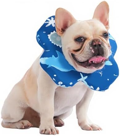 PetWarm Dog Recovery Collar, Recovery Collar, Blue Animal Print, S
