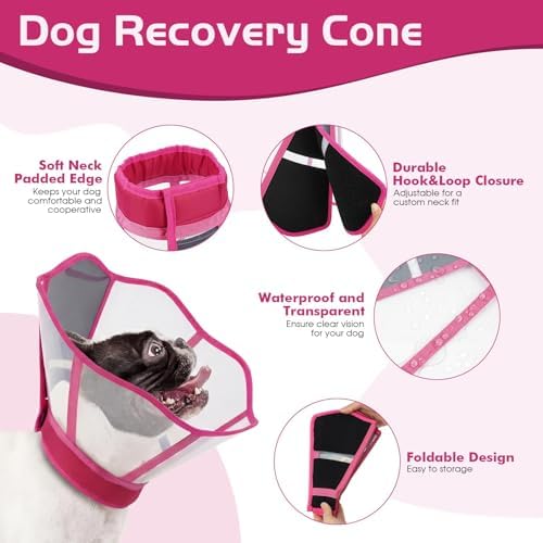 Dog Cone Collar,Clear Recovery Collar to Stop Licking After Surgery