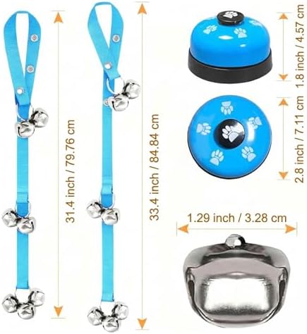 Dog Cats Training Doorbell with Sturdy Nylons Rope and ABS Bells Pet Doorbell Rope for Toilet Alerts and Commands Durability Pet Training