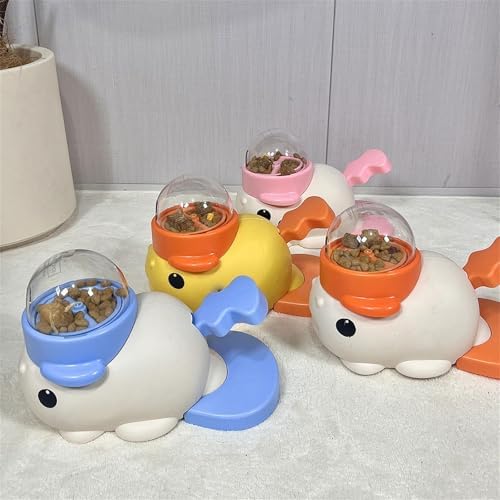 Dog Treats Dispenser Toy Fish Design Press Food Feeders Encourages Exercise and Reduces Boredom for Pet Cats Mental Pet Treats Feeders