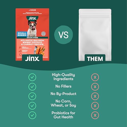 Jinx Grain Free Dry Dog Food, Small Breed - Real Salmon, 4lb (Pack of 2)