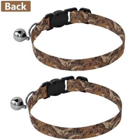 Leopards Bell Collar for Small Dogs 2 Pack Cat Collars Adjustable 10.6 to 17.1 Inches