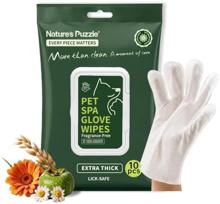 Hypoallergenic Dog & Cat Bathing Glove Wipes, 10 ct