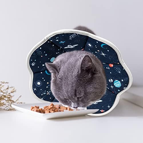 Depets Cat Cone Soft, Adjustable Recovery E-Collar for Pet Neck Size 9.5 in