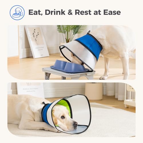 Avont Breathable Dog Recovery Cone Collar, Alternative Elizabeth Cone, S