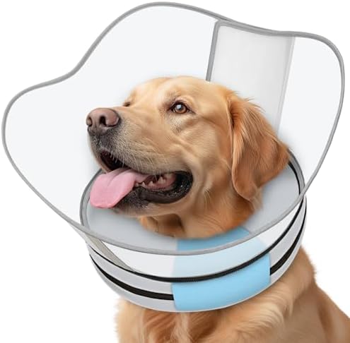 Supet Raised Sponge Dog Cone Collar Alternative After Surgery, Soft Dog Cone for Small Medium Large Dogs to Stop Licking, Pet Neck Donut Collar After Surgery