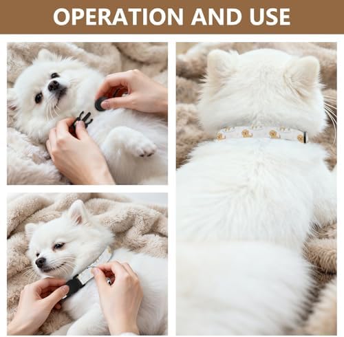 Cute Dogs White Easy to Clean Cats Collar 2 Pack Collars for Cats