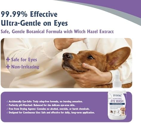 Dog and Cat Eye Wash | Gentle Eye Drops for Dogs and Cats to Flush and Soothe, Tear Stain Cleaner, Hydrating Formula for Pets. 50ml | 1.69 fl oz