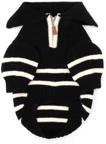 THE WORTHY DOG Sleeveless Pullover Pet Sweater,for Medium Dogs, 1/4 Zip