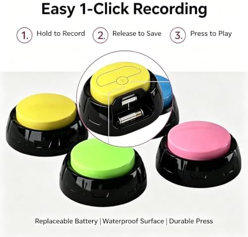 Voice Recording Button, 4Pcs Dog Buttons for Communication