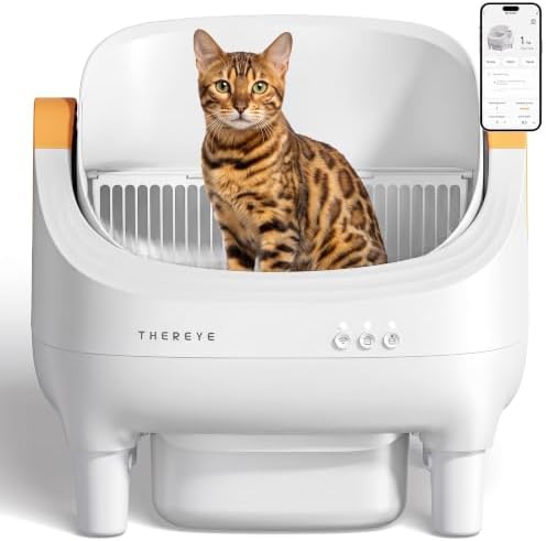Thereye Automatic Litter Box, Open-Top Design & Anti-Pinch Safety