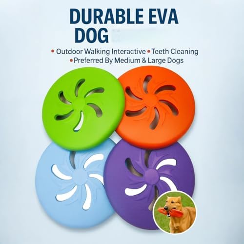 Dog Flying Disc EVA Material Pet Toy Outdoor Fetch Training Disc Durable Bite Resistant Safe on Teeth Lightweight Floating Interactive Disc (Purple)