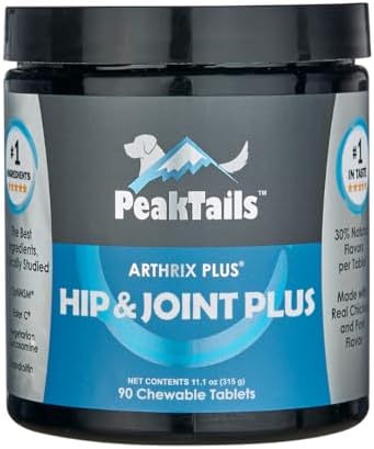 KALA HEALTH PeakTails Vet-Formulated Hip & Joint Plus for Dogs, 90 Count