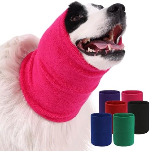 Dog & Cat Calming Band Cat Anxiety Relief Cover,Double Layer Thickened Pet Ears Elastic Neck Band Noise Cancelling Ear Muffs for Anxiety Relief/Noise Protection,Grooming,Thunder,Fireworks