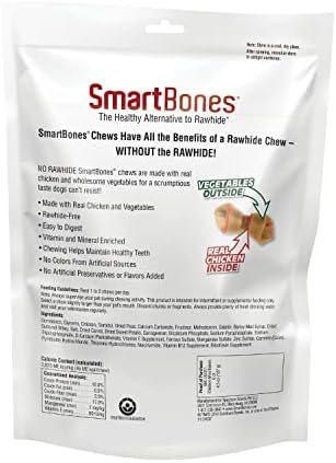 SmartBones with Real Chicken Mini Chews 8 Count, Rawhide-Free Chews for Dogs (Pack of 2)
