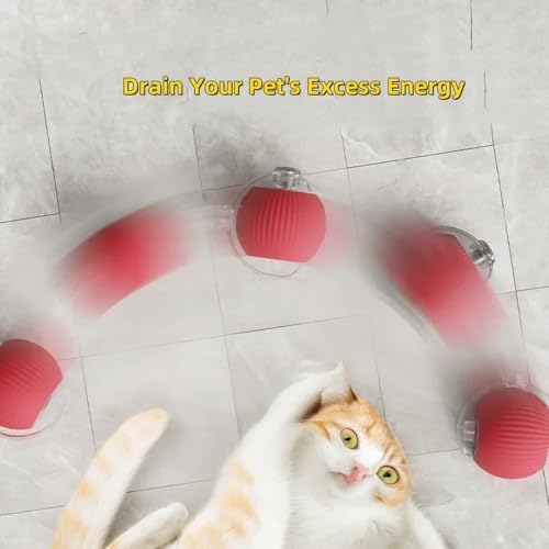 Interactive Electric Dog Ball Toy - USB Rechargeable Smart Pet Bounce Ball, Automatic Moving Toy for Dogs (Red-A)