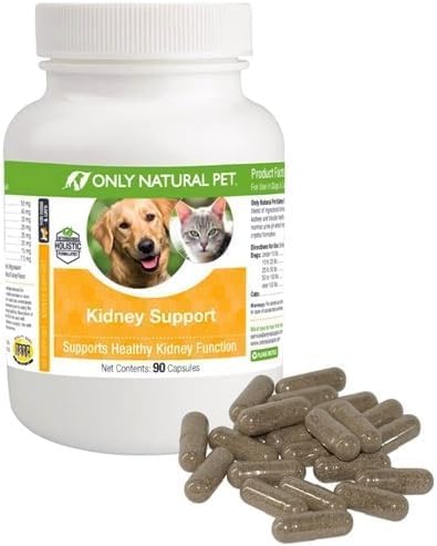 Only Natural Pet Kidney Support Supplement for Dogs and Cats - 90 Capsules