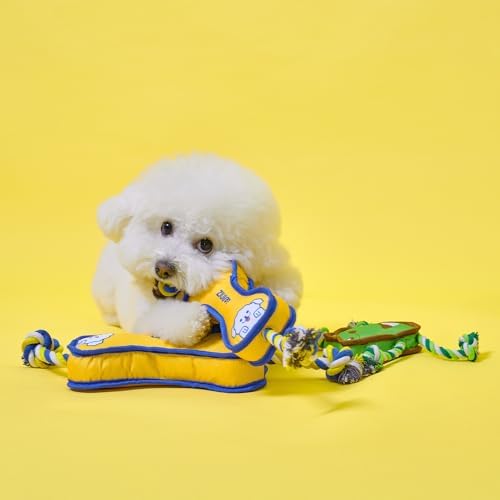 Durable Dog Toy – Interactive Rope Chew Toy with Crinkle Sound – Tough 1680D Fabric Tug Toy for Small, Medium & Large Dogs (Small, Bone)