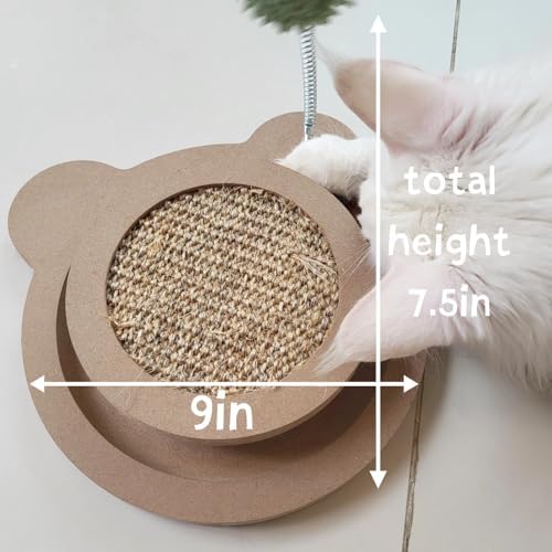 Cute Cat Scratcher,Interactive Scratcher Toys for Indoor Cats and Kitten Natural Sisal Cat Scratch Mats Track Balls Spring Toy,for Bored Cats self Play