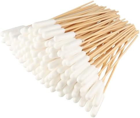 100Pcs Dog Cotton Buds, 6 Inch Long Cotton Swabs Pet Cotton Swabs Pets Ear Cleaner Swabs with Long Handle for Cat Dog Removing Ear Wax