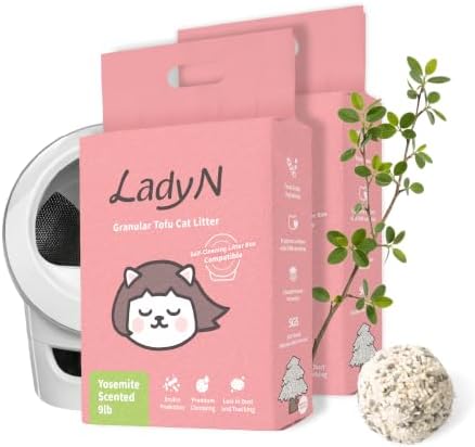 Lady N Tofu Cat Litter, Low Dust Compatible with Auto-Box Yosemite 18lb
