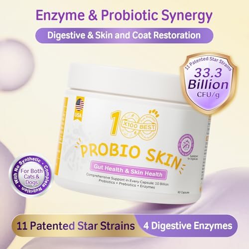 Skin Probiotics for Dogs and Cats, 11 Strains and 4 Enzymes