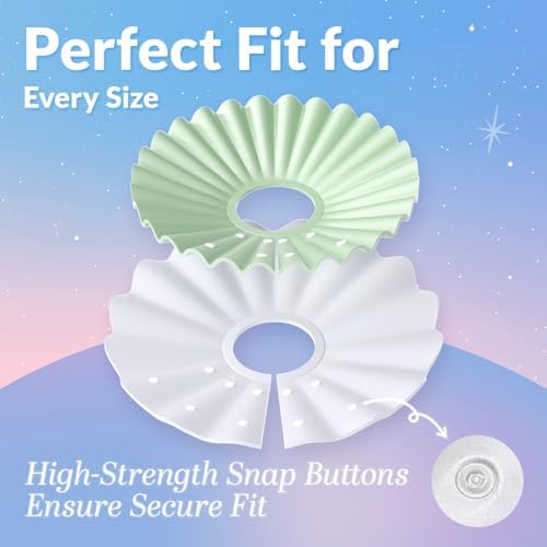 McGill’s Tail Cosmic Comfort Cone for Cats, Soft Cat Cone Collar, Water-Resistant EVA Recovery Cone with Royal Ruffled Design, Adjustable Elizabethan Collar After Surgery (Soft Pink, M)