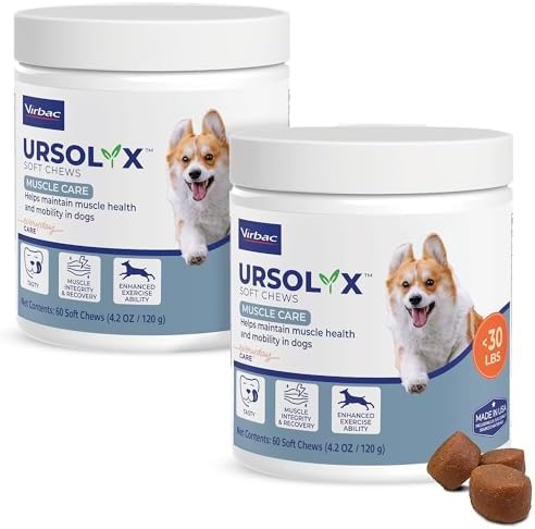 Virbac URSOLYX Soft Chews for Dogs | Muscle Health Support for Senior, Active or Recovering Dogs, Small | 120 Count 4-Month Supply