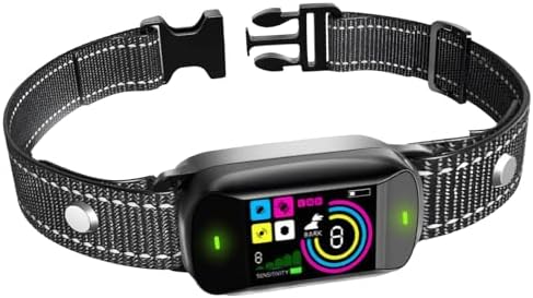 Dog Bark Collar: Smart Vibration, Color Screen, Waterproof, Reflective Nylon Strap, Adjustable for Small Dogs