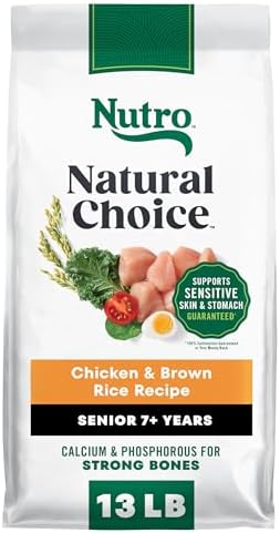 Nutro Natural Choice Senior Dry Dog Food, Chicken & Brown Rice, 13 lb