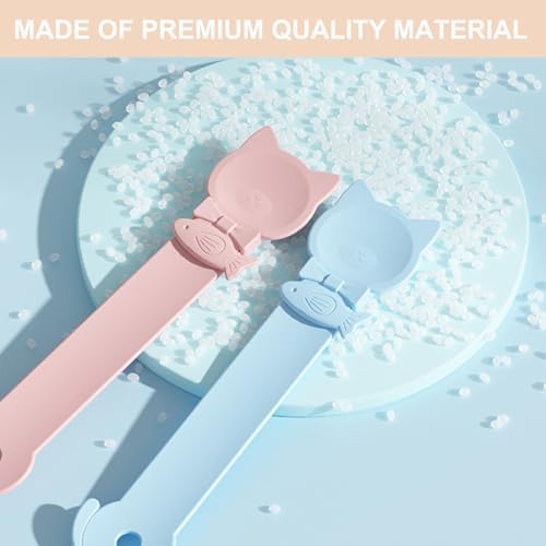 PETPAWLOVELY-2PCS Cat Treat Spoon Squeeze,Cat Strip Feeder Spoon,Multi-Function Dispenser Tool,Easy Feeding Spoons for Licky Treats,Pet Food Spoons for Wet Food(2 Color)