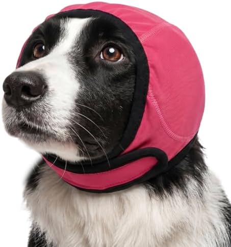 Allroaring Ear Muffs Noise Protection for Dog Grooming Bathing, Rose M