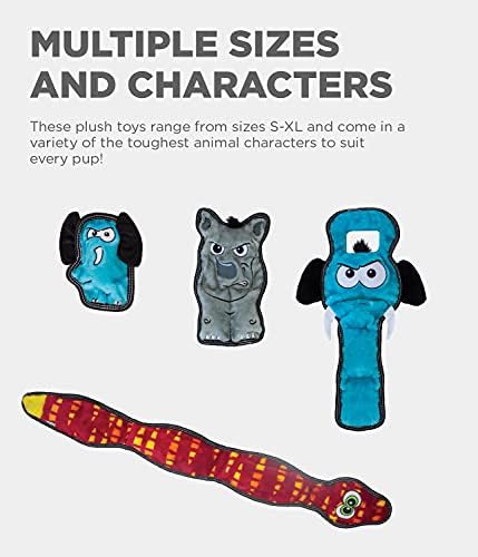 Outward Hound Tough Seamz Elephant Plush Dog Toy, Small