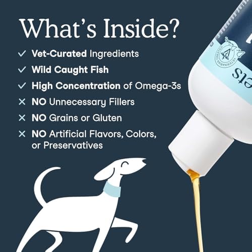 Fera Pets Liquid Fish Oil - Non GMO Omega 3 for Dogs & Cats, 8 oz