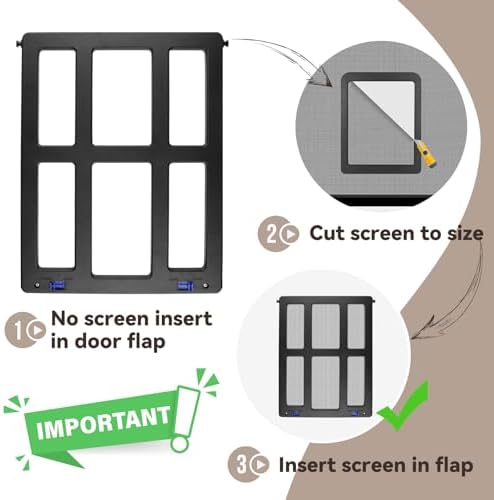 Dog Door for Screen Door with Magnetic Auto-Close, Lockable Doggy Door for Screen Door, Pet Easy Access for Sliding Screen Door