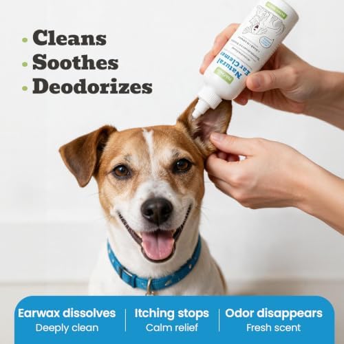 Dog & Cat Ear Cleaner, 8.45oz pH‑Balanced No‑Sting Ear Wash