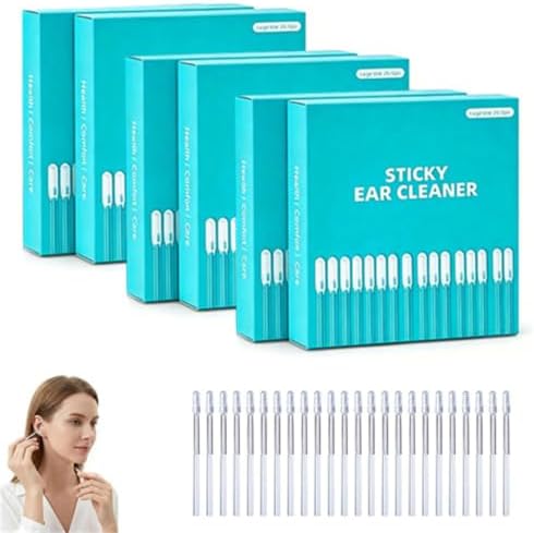 Sticky Ear Cleaner, Reusable Sticky Ear Cleaner Picks, Gentle Adhesive Ear Pick for Ear Wax Cleaning
