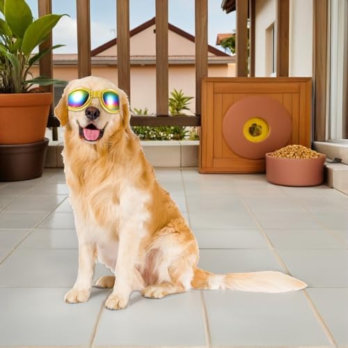 Dog Sunglasses Pet Glasses 3pcs with UV Protection for Medium Breeds and Lightweight Plastic Frame, Comfortable Fit for Travel and Riding Outdoor Activities