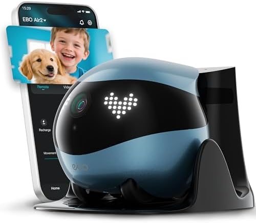 Enabot EBO Air 2 Mobile Pet Camera Robot: 2K FamilyBot with Two-Way Talk