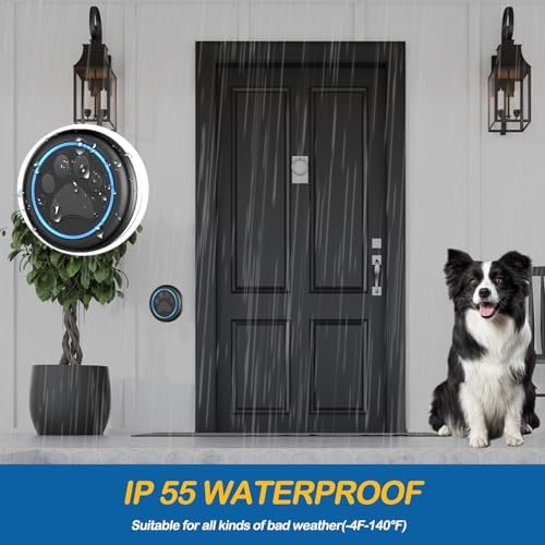 Dog Door Bell for Potty Training, Smart Wireless Doggie Doorbell to Go Outside, Over 1000 Feet Long Range with IP65 Waterproof Super-Light Touch Button, 60 Melodies & Adjustable Volume (2 Button)