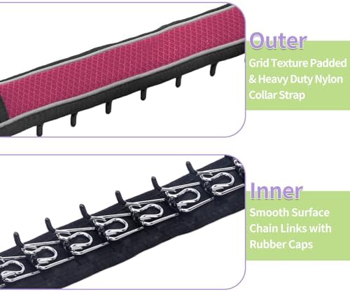 Martingale No Pull Dog Collar for Large Medium Dogs Training Walking, Heavy Duty Nylon Reflective Adjustable Anti Pull Slip Collar with Buckle M Wine Red
