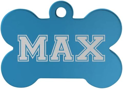 Signature Custom Laser Engraved Anodized Aluminum Pet ID Tags (Red, Bone 1 1/2" x 1")