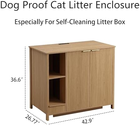 Forest Gravity Extra Large Litter Box Cabinet for Self-Cleaning Litter Box