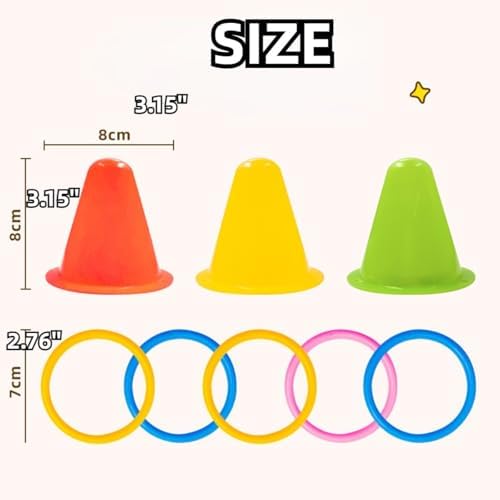 Rabbit Training Ring Toy, Rabbit Interactive Toy, Bunny Educational Toys with 5 Rings, Stacking Color Rings Random Color (Yellow)