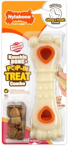 Nylabone Power Chew Knuckle Bone & Pop-In Dog Treat Toy, Large