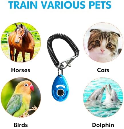 MODUS Pet Training Clicker for Dogs - Clicker with Adjustable Wrist Strap - Positive Reinforcement Clicker for Dogs, Cats, Puppies(Blue)