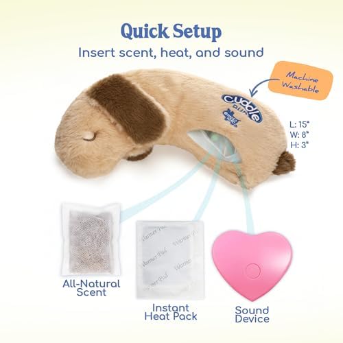 Race&Herd CuddleBun Heartbeat Puppy Toy Sleep Aid — Cuddler Pillow (Beige)