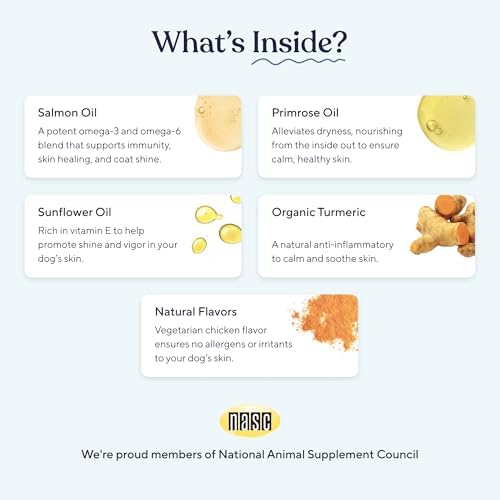 Pawfy Skin & Coat Salmon Oil Chews - Dog Itch Relief & Allergy Support